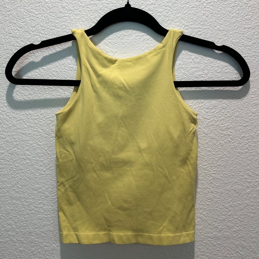 Intimately Free People Tank Top High Neck Racer Back Cami Yellow XS S